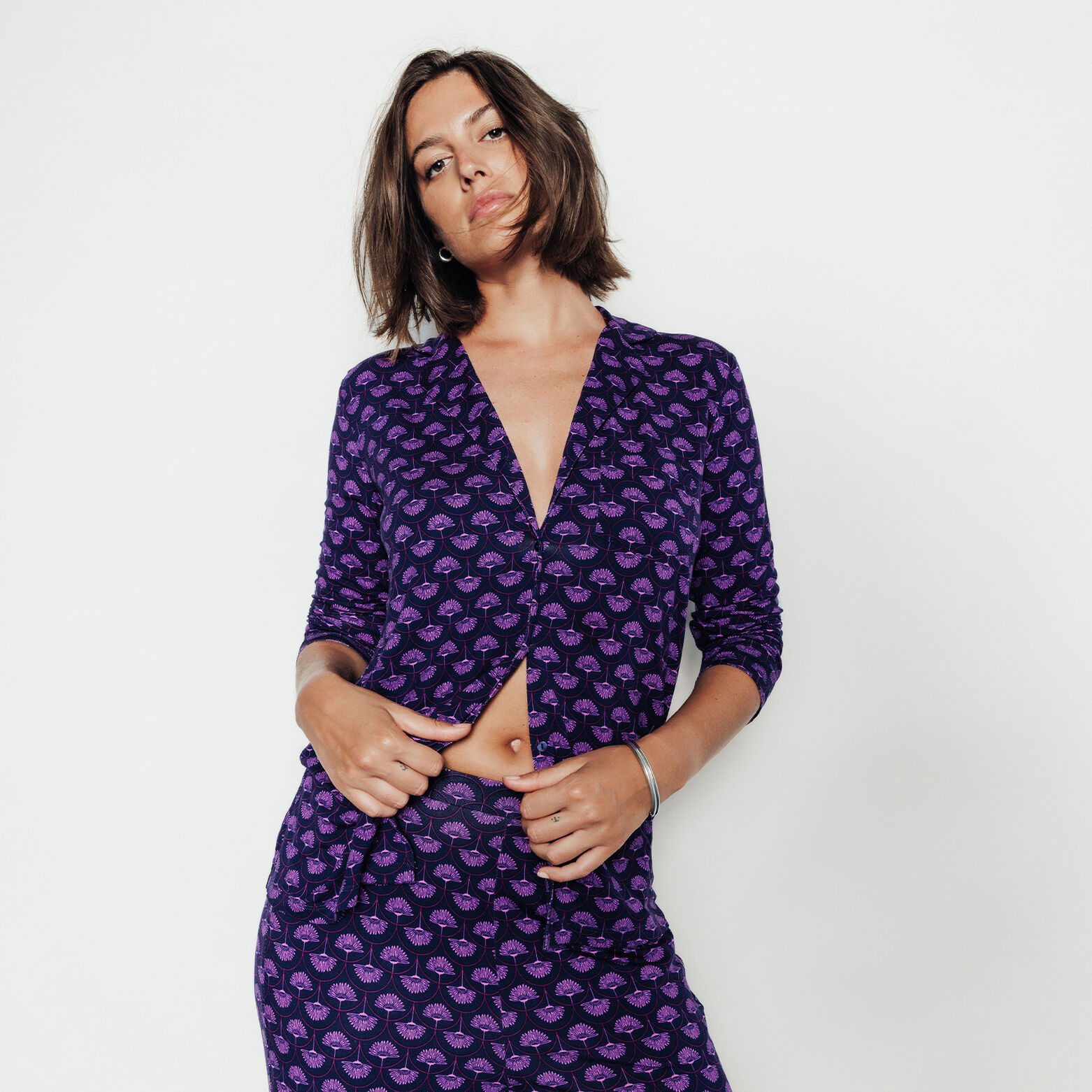 CAMILLE Chemise manches longues MULTICO ROSE