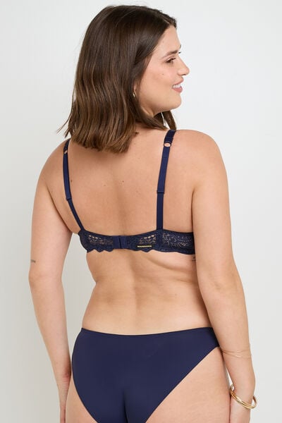 SOUTIEN-GORGE AMPLIFORME DENTELLE MARINE