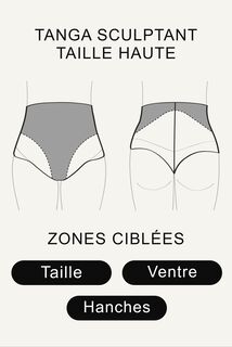 BELIEVE TANGA TAILLE HAUTE MICROFIBRE NOIR