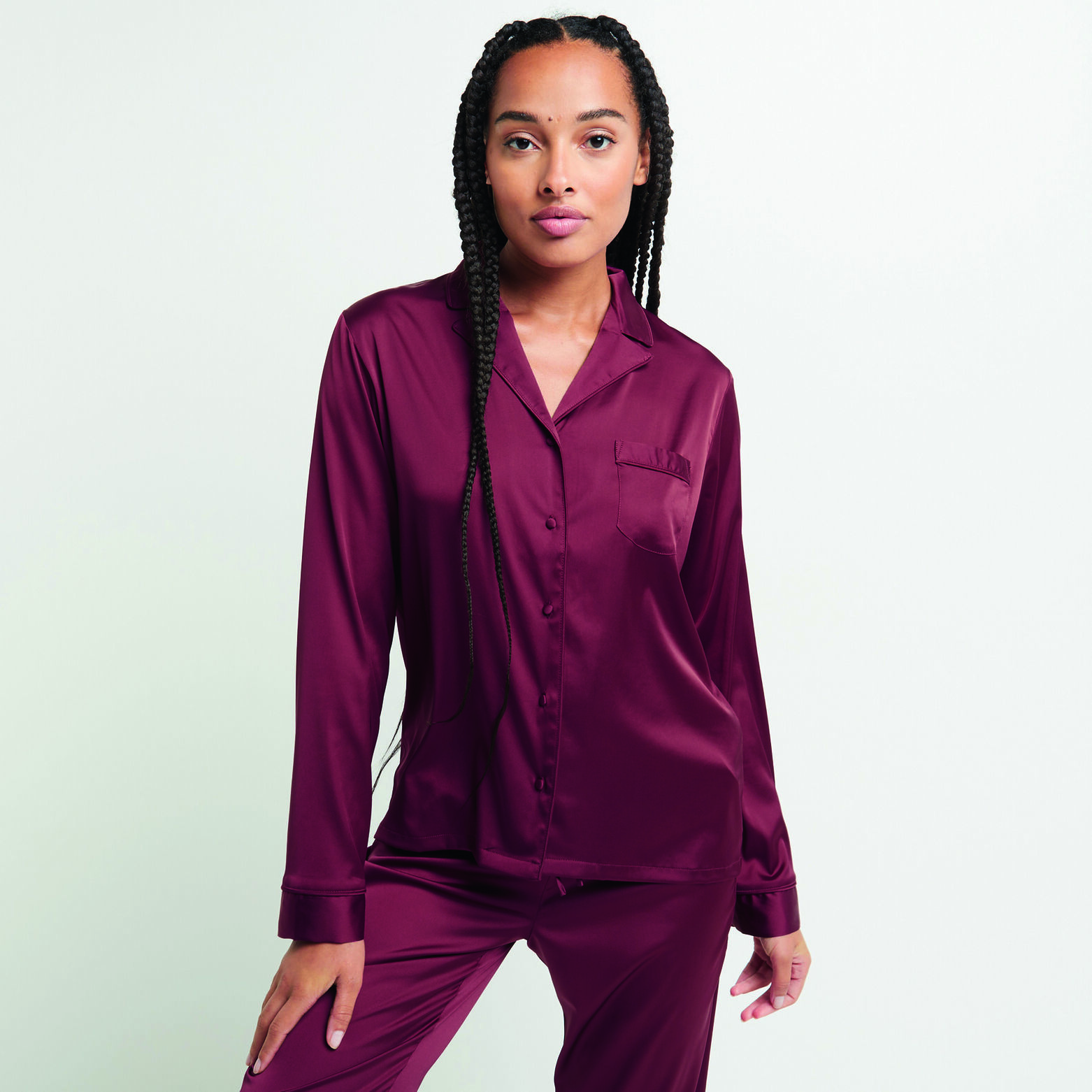 CHIMENE VESTE SATIN  ROUGE