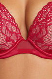 TRINITY SOUTIEN-GORGE PUSH UP DENTELLE ROUGE