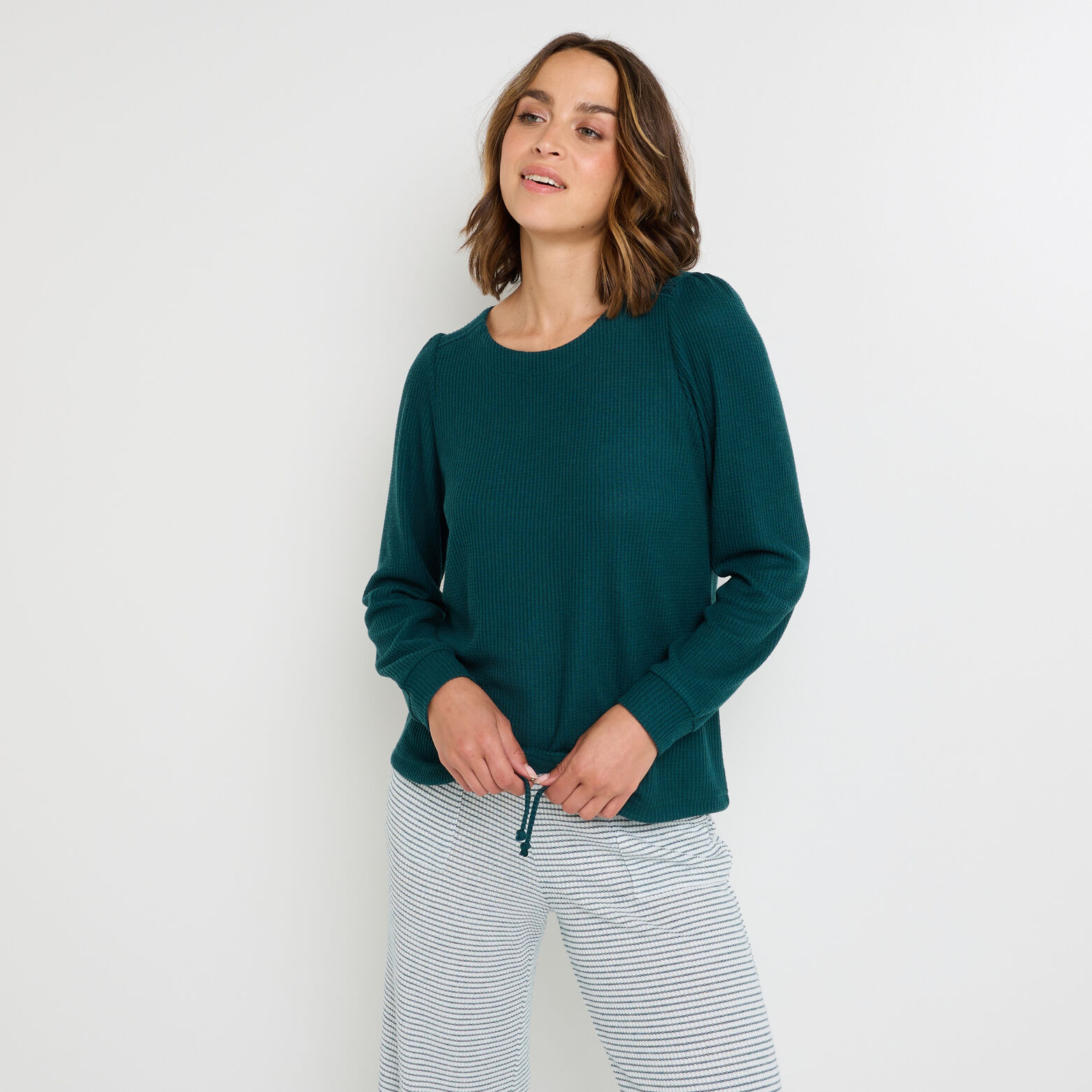 GAUFRETTE TEE-SHIRT MANCHES LONGUES VERT FONCE