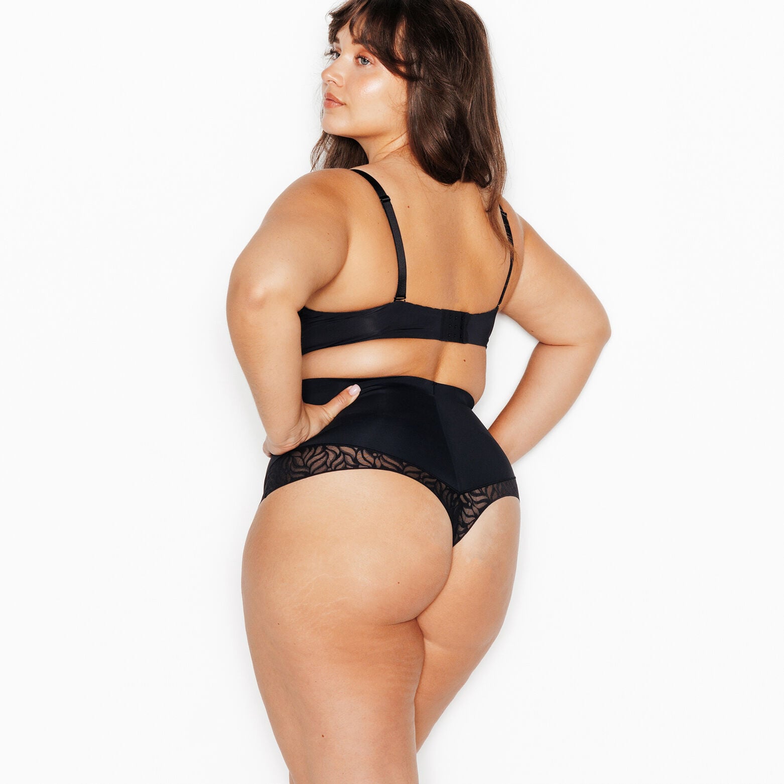 BELIEVE TANGA TAILLE HAUTE GAINANT NOIR