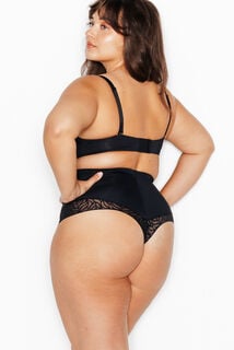 BELIEVE TANGA TAILLE HAUTE GAINANT NOIR