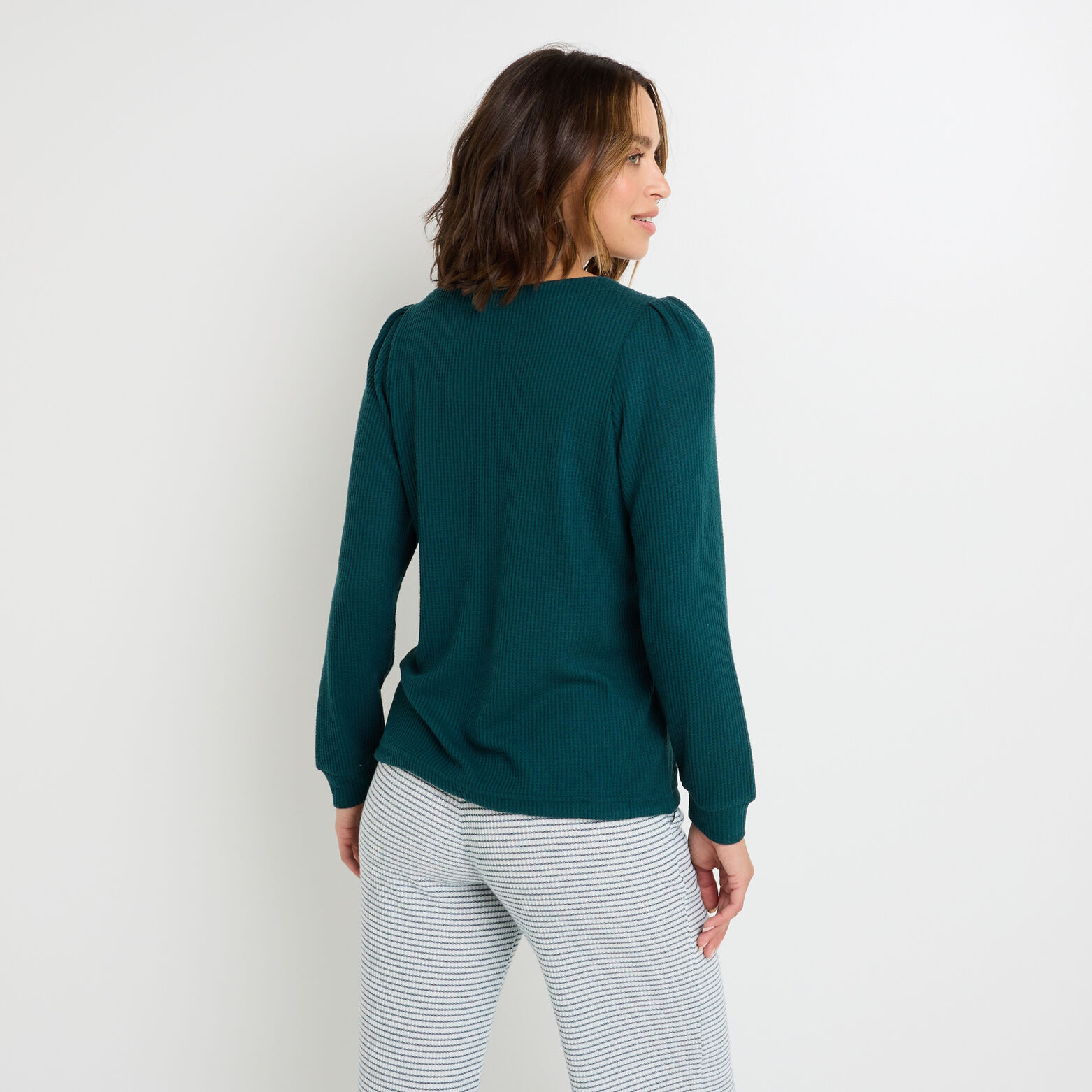 GAUFRETTE TEE-SHIRT MANCHES LONGUES VERT FONCE