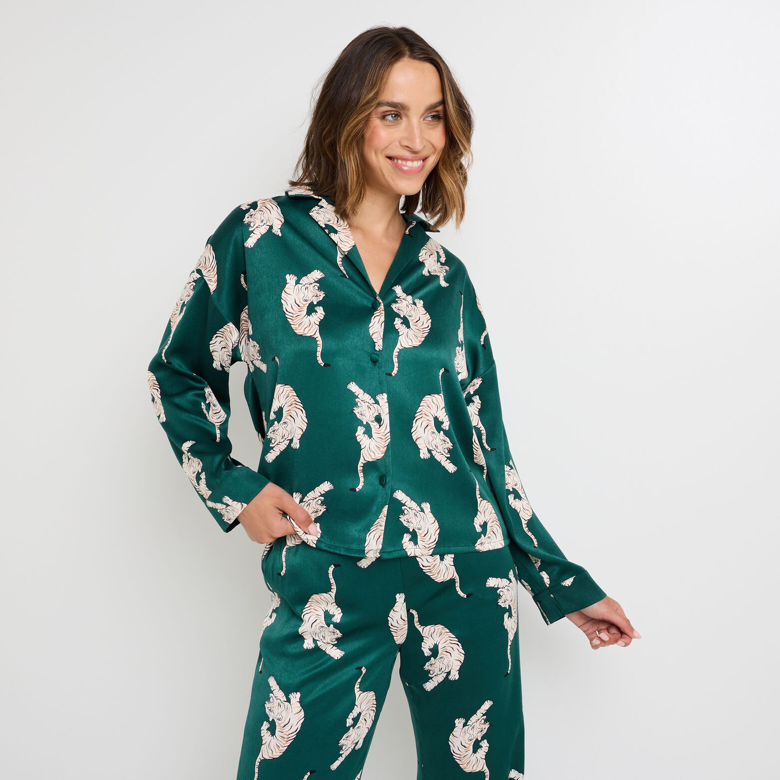 GRAMMY CHEMISE MANCHES LONGUES MULTICO VERT