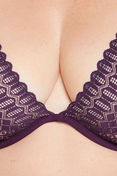 AURORE SOUTIEN-GORGE FOULARD DENTELLE VIOLET