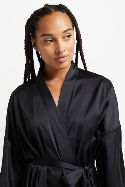 KIMONO SATIN NOIR