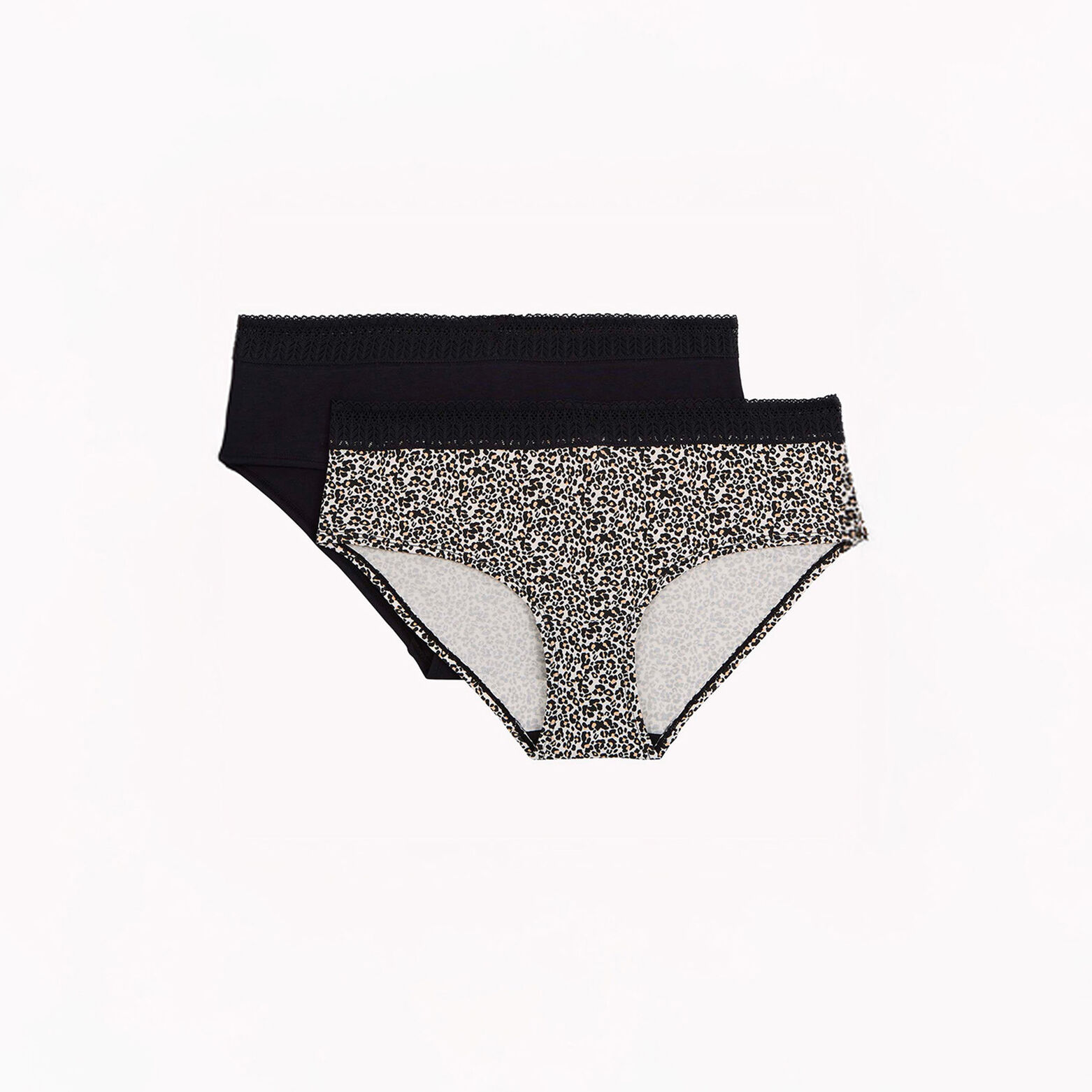 INFINITY LOT DE 2 SHORTYS COTON MULTICO NOIR