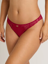 FEMME TANGA DENTELLE ROUGE