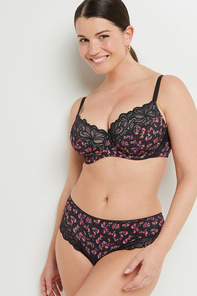 SYARA SHORTY MICROFIBRE MULTICO NOIR