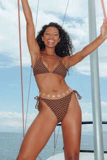 PHENIX MAILLOT DE BAIN CULOTTE MIDI MULTICO MARRON