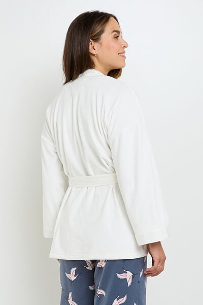 VESTE VELOURS ECRU
