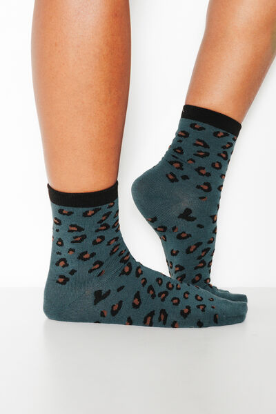 PAIRE DE CHAUSSETTES LEOPARD MULTICO BLEU
