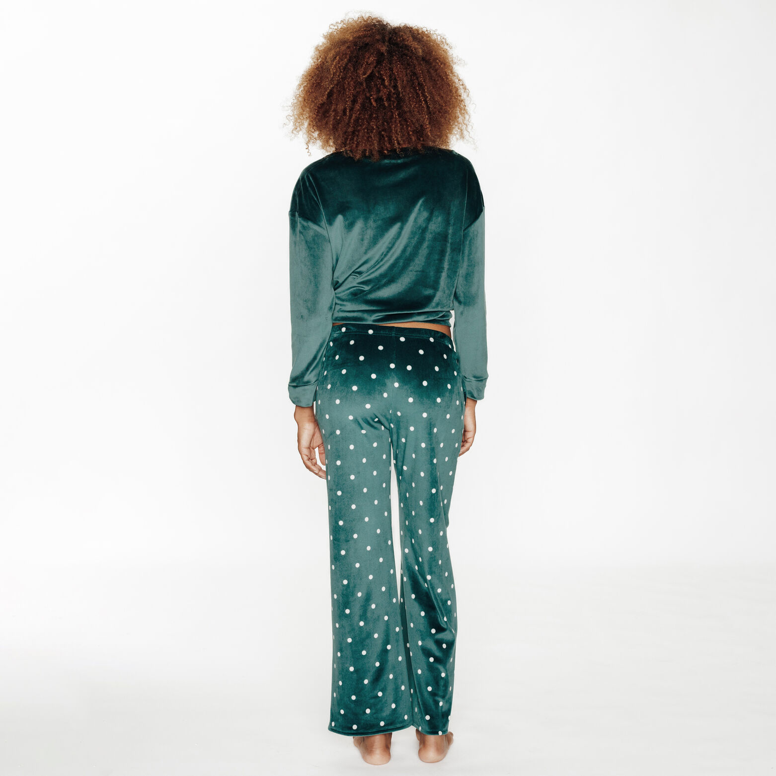 FLUFFY PANTALON DE PYJAMA VELOURS MULTICO VERT