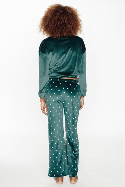 FLUFFY PANTALON DE PYJAMA VELOURS MULTICO VERT