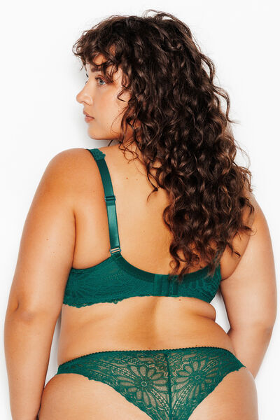 TANGA DENTELLE VERT FONCE