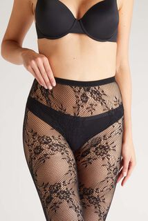 CANCAN COLLANT DENTELLE 30 DENIERS NOIR