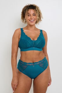 DEBORAH CULOTTE TAILLE HAUTE GRANDE TAILLE DENTELL TURQUOISE