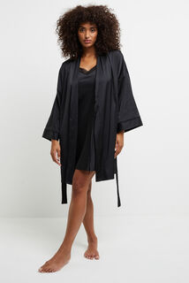 CHIMENE KIMONO SATIN  NOIR