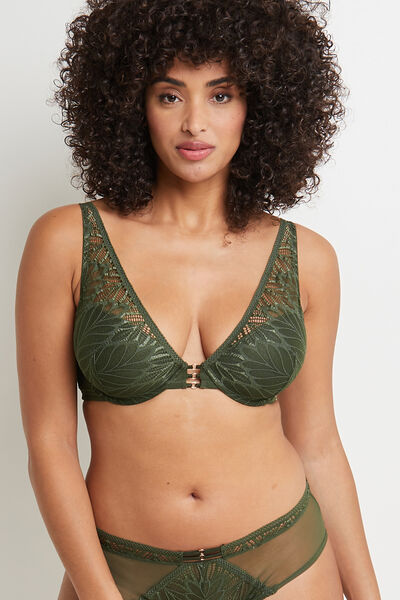 CELINE SOUTIEN-GORGE AMPLIFORME DENTELLE KAKI