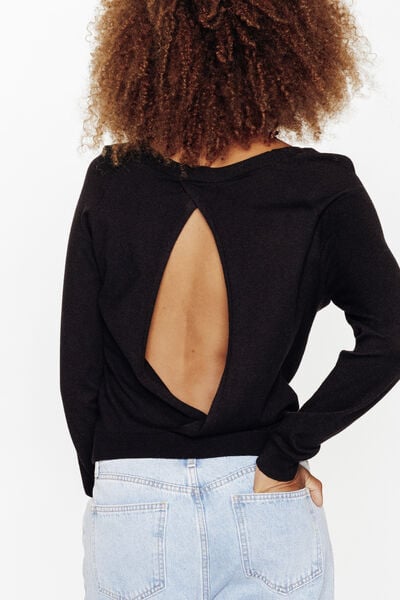 HAVANA PULL DOS NU MAILLE NOIR