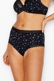 DOUCE CULOTTE TAILLE HAUTE MICROFIBRE MULTICO NOIR