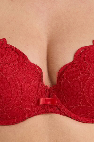 SOUTIEN-GORGE PUSH UP DENTELLE ROUGE