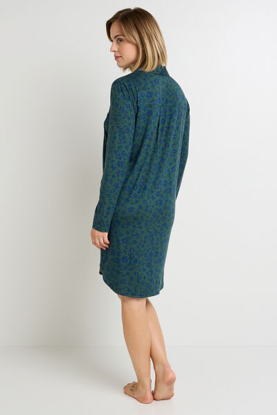 CAMILLE Chemise de nuit manches longues MULTICO VERT