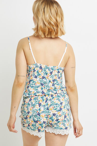 SYARA SHORT VISCOSE BLANC/VERT