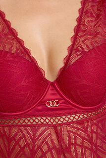 FEMME BODY AMPLIFORME DENTELLE ROUGE