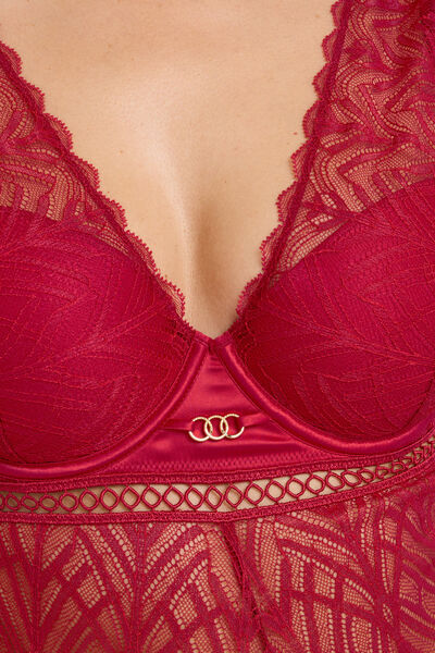 BODY AMPLIFORME DENTELLE ROUGE