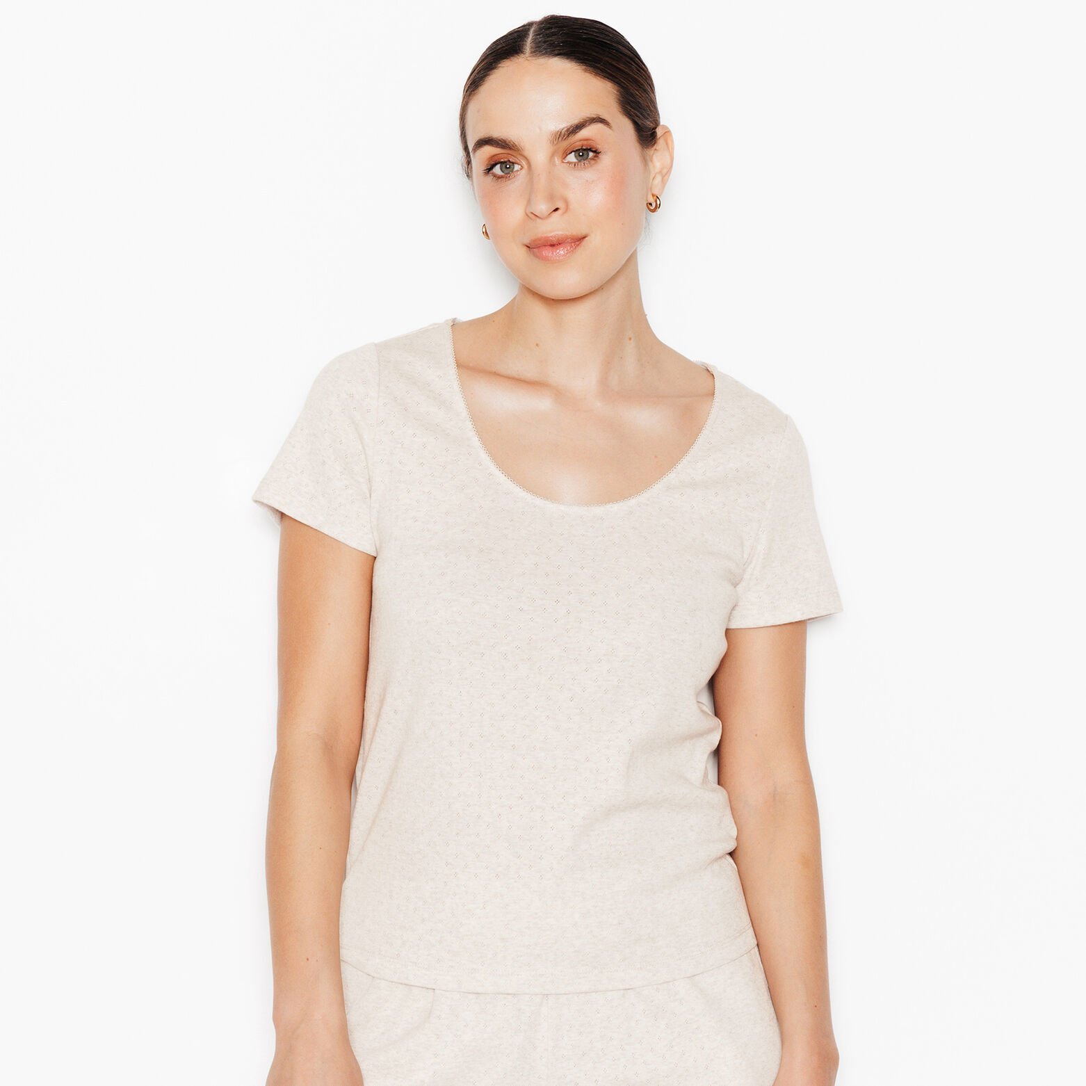HABYBIS TEE-SHIRT MANCHES COURTES BEIGE