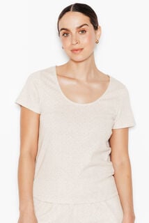 HABYBIS TEE-SHIRT MANCHES COURTES BEIGE