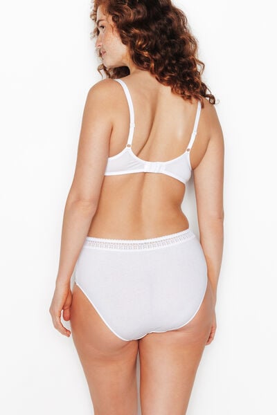 LOT DE 2 CULOTTES HAUTES COTON MULTICO BLANC