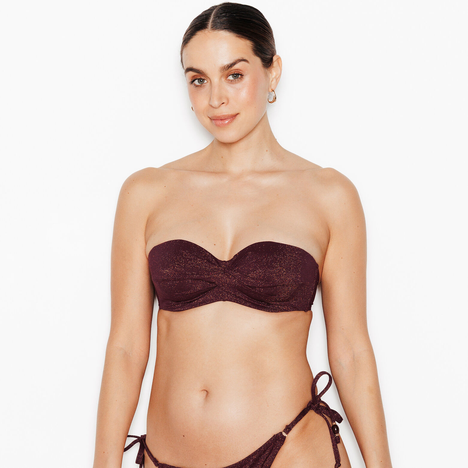 PAILLETTE MAILLOT DE BAIN BANDEAU OR