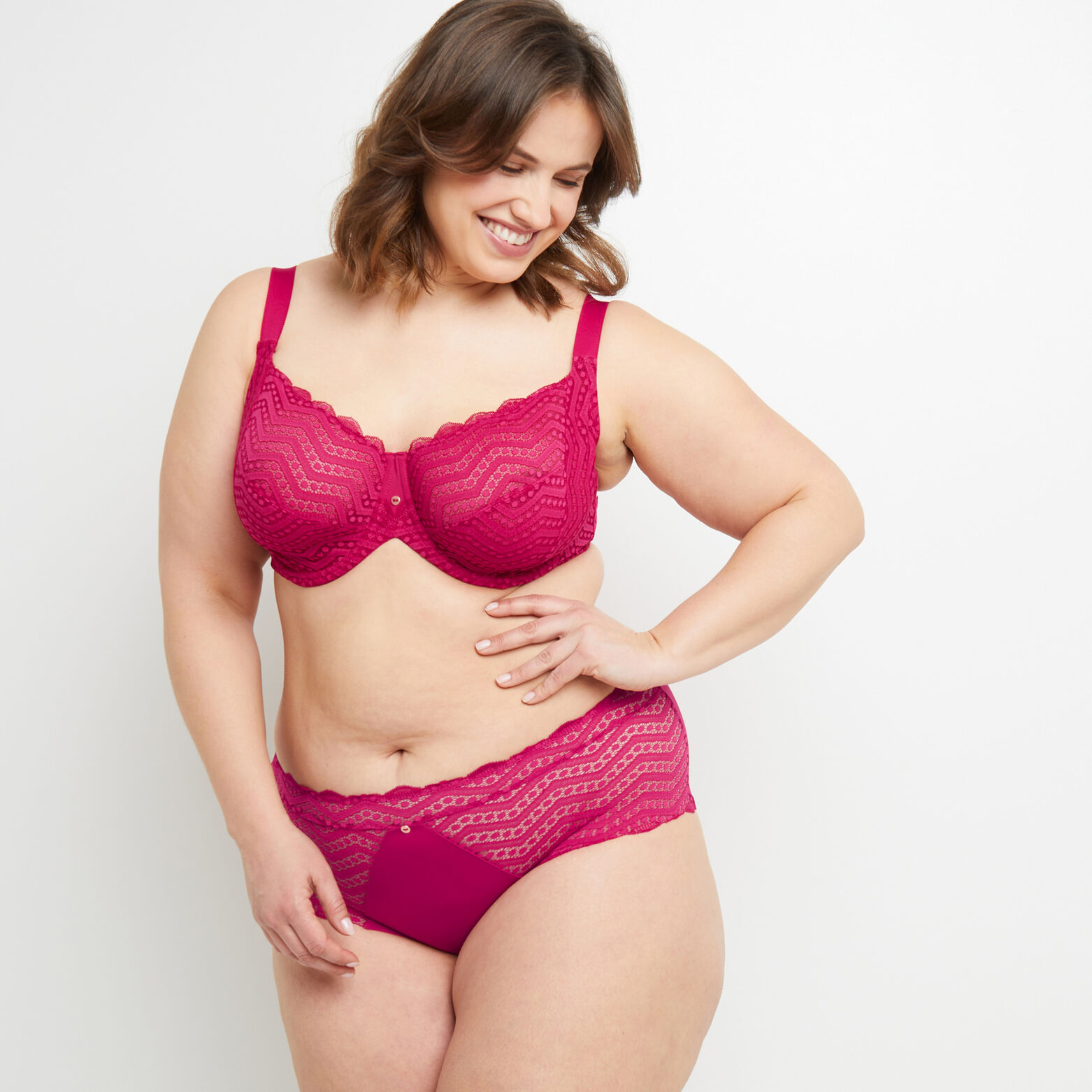 BEATRICE SHORTY DENTELLE FUCHSIA