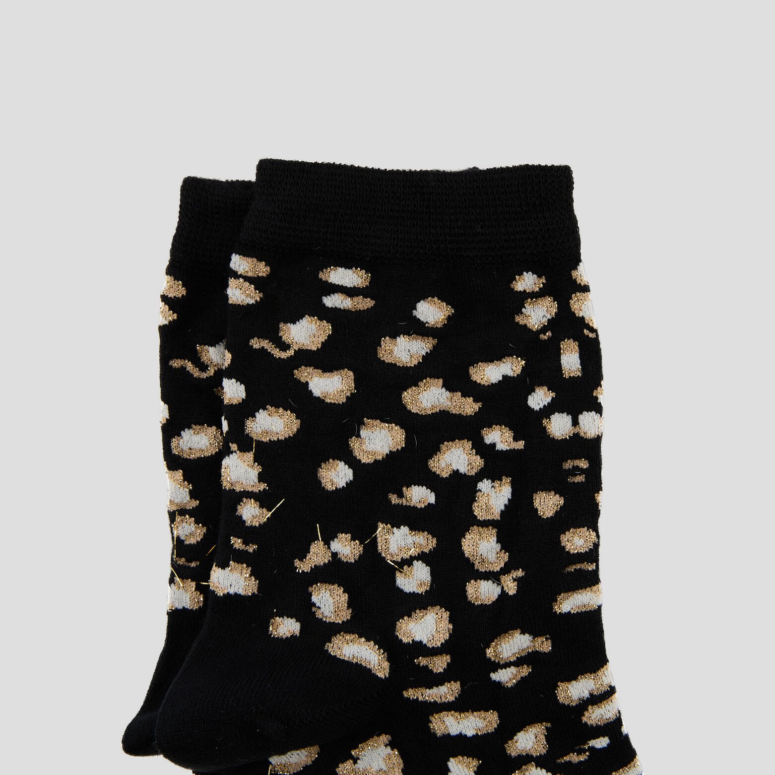 MAGNOLIA PAIRE DE CHAUSSETTES LEOPARD MULTICO NOIR