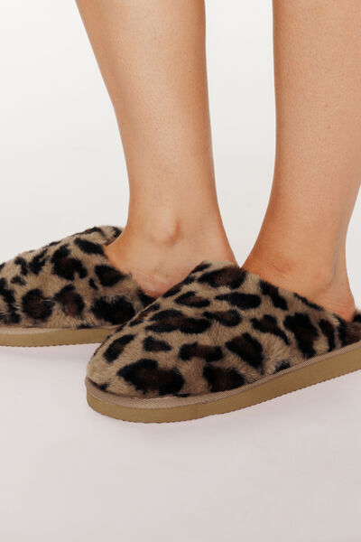 CHAUSSONS FEMME LEOPARD MULTICO MARRON