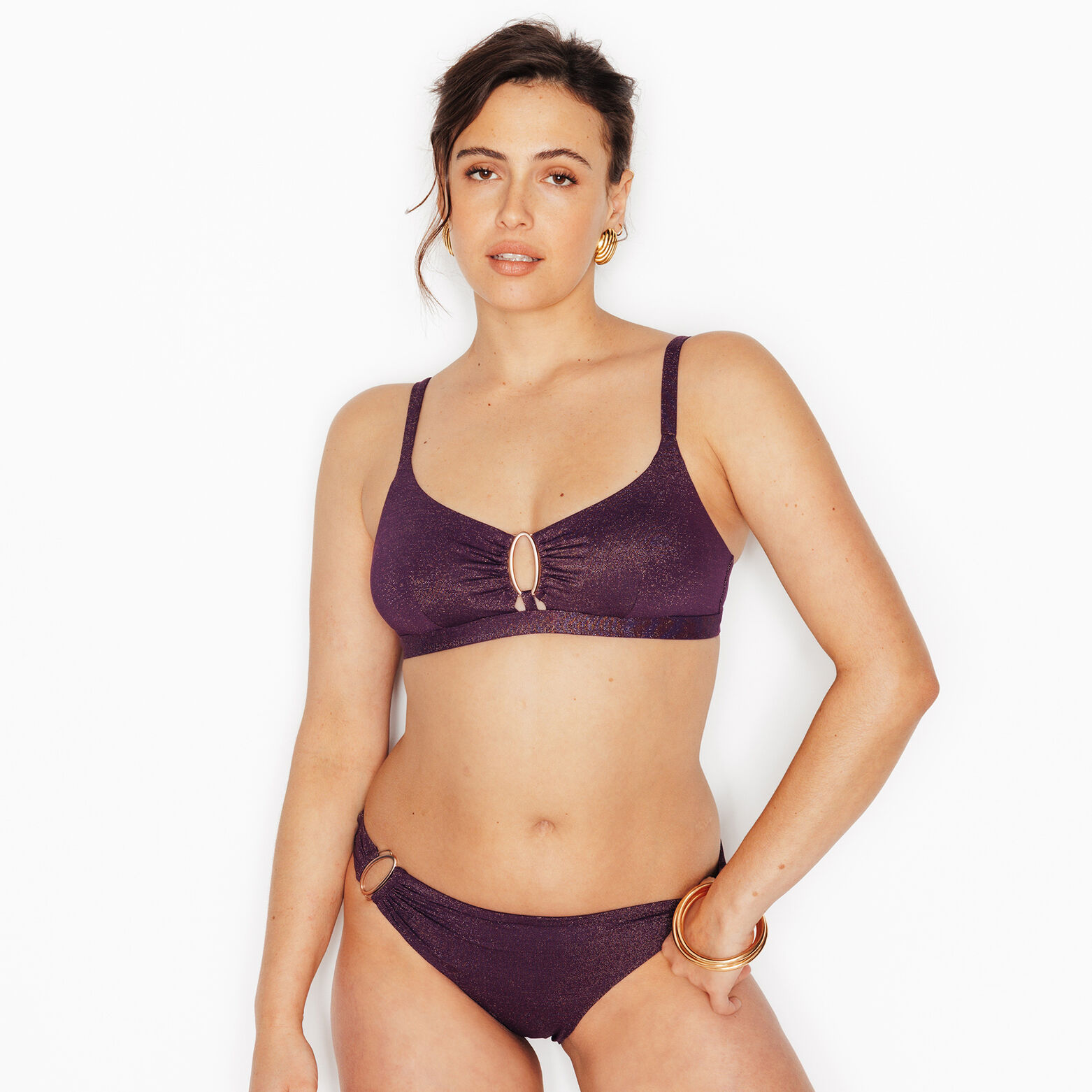 NESS Maillot de bain triangle PRUNE