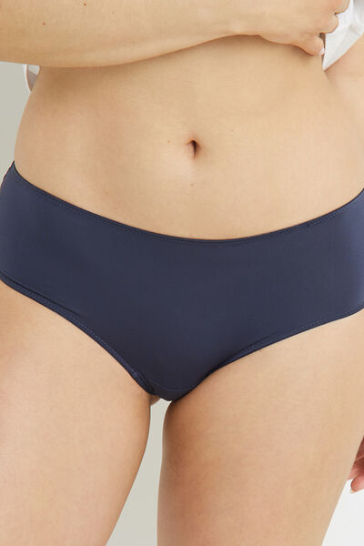SHORTY MICROFIBRE DENTELLE MARINE