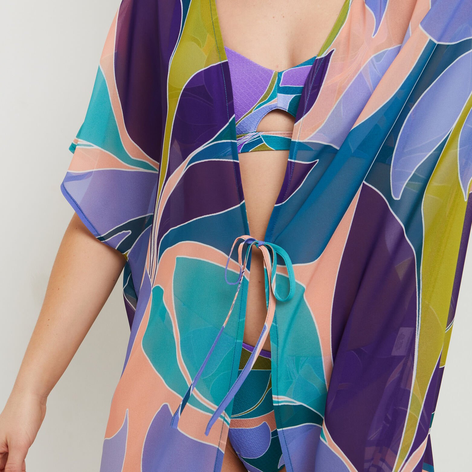 MONICA KIMONO DE PLAGE MULTICO VIOLET