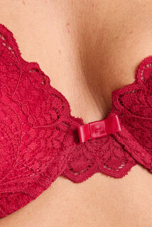 DENTELLE SOUTIEN-GORGE AMPLI FOULARD DENTELLE ROUGE