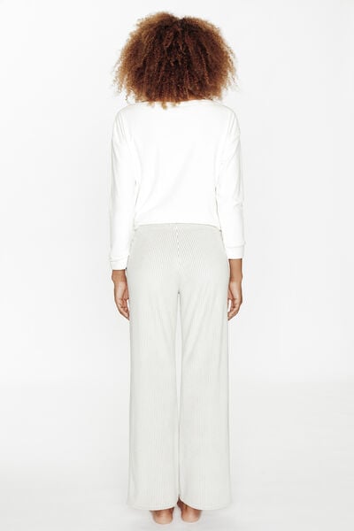 PANTALON DE PYJAMA VELOURS MULTICO BLANC