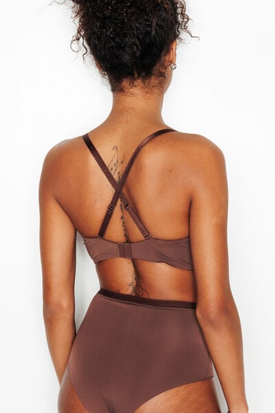 SOUTIEN-GORGE SANS ARMATURES MICROFIBRE MARRON
