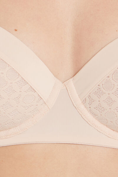 SOUTIEN-GORGE AMPLIFORME DENTELLE POUDRE