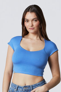 ILANA TEE-SHIRT COURT BLEU