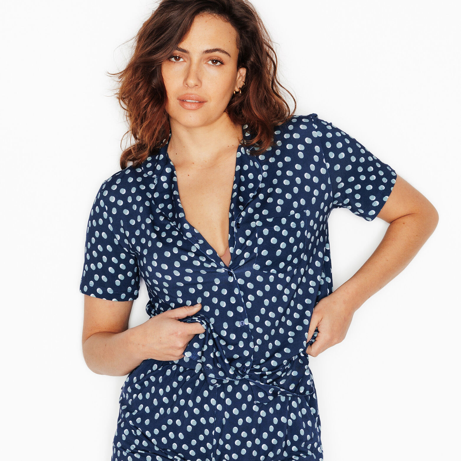 CAMILLE chemise manches courtes MULTICO BLEU
