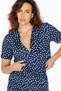 CAMILLE chemise manches courtes MULTICO BLEU