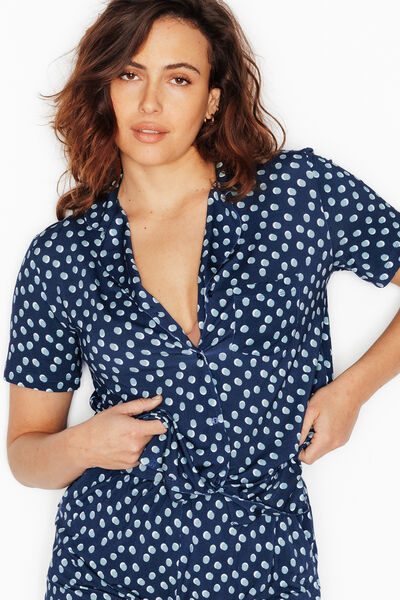 chemise manches courtes MULTICO BLEU